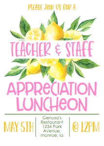 School Teacher Appreciation Week Pink Lemons: School Teacher Appreciation Week Pink Lemon Weekly Itinerary