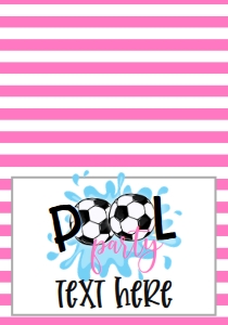 Birthday Soccer Pool Party Pink V2 Food Tent: Birthday Soccer Pool Party Pink V2