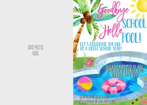 School End of Year Pool Party Photo Invitation: School End of Year Pool Party Invitation