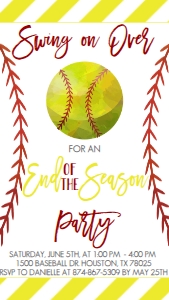 Softball End Of Season Party Text Invite: Softball End of Season Party