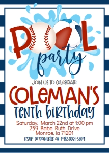 Birthday Baseball Pool Party V3: Birthday Baseball Pool Party V3