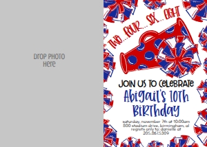 Birthday Cheer Custom Color Photo Invite: Birthday Cheer Set