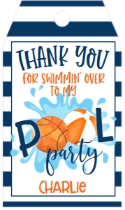 Birthday Basketball Pool Party V3 Favor Tag: Birthday Basketball Pool Party V3