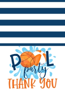 Birthday Basketball Pool Party V3 Thank You: Birthday Basketball Pool Party V3