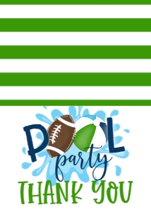 Birthday Football Pool Party V3 Thank You: Birthday Football Pool Party V3
