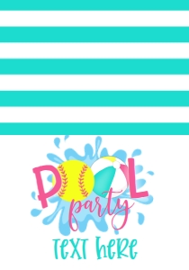 Birthday Softball Pool Party Pink V3 Food Tent: Birthday Softball Pool Party Pink V3