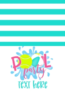 Birthday Tennis Pool Party Pink V3 Food Tent: Birthday Tennis Pool Party Pink V3