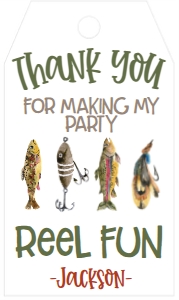 Birthday Fish Take the Bait Fish Tackle Favor Tag: Birthday Fish Take the Bait Fish Tackle