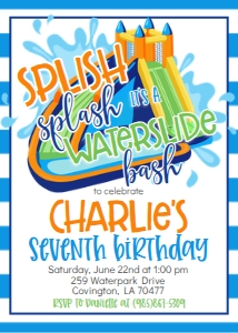 Birthday Waterslide Bash Party: Birthday Waterslide Bash Party