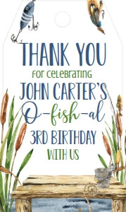 Birthday Fishing Pier Favor Tag: Birthday Fishing Pier Invite