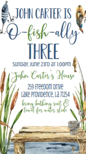 Birthday Fishing Pier Text Invite: Birthday Fishing Pier Invite