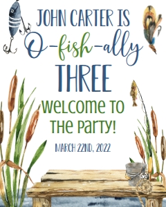 Birthday Fishing Pier Welcome Sign: Birthday Fishing Pier Invite