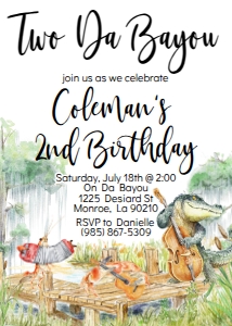 Birthday NOLA Bayou Band Swamp 5x7 design preview