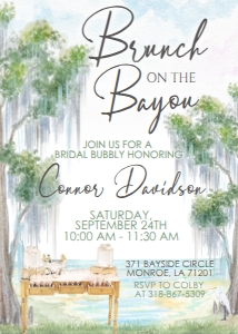 Bridal Brunch on Bayou design preview