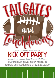 Football Tailgate Touchdowns Red Grey: Football Tailgate Touchdowns Red Grey