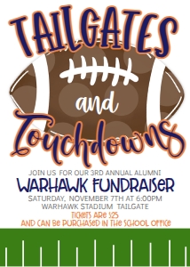 Football Tailgate Touchdowns Fundraiser Navy Orange: Football Tailgate Touchdowns Fundraiser
