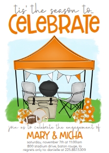 Football Tailgate Engagement Orange Grey: Football Tailgate Engagement Orange Grey
