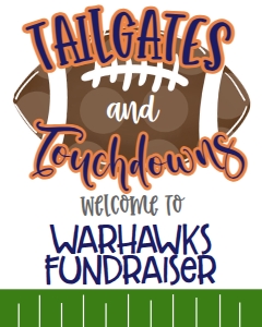Football Tailgate Touchdowns Fundraiser Navy Orange Welcome Sign: Football Tailgate Touchdowns Fundraiser