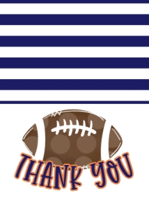 Football Tailgate Touchdowns Fundraiser Navy Orange Thank You: Football Tailgate Touchdowns Fundraiser