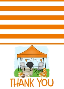 Football Tailgate Engagement Orange Grey Thank You: Football Tailgate Engagement Orange Grey
