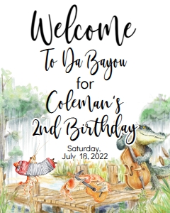 Birthday NOLA Bayou Band Swamp To Da Bayou Welcome Sign: Birthday NOLA Bayou Band Swamp To Da Bayou