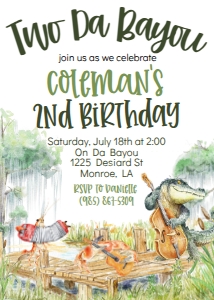 Birthday NOLA Bayou Band Swamp 5x7 V2 design preview