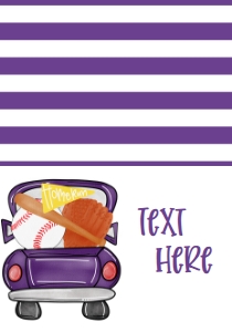Birthday Baseball Truck Purple Gold BT2 Food Tent: Birthday Baseball Truck Purple Gold BT2
