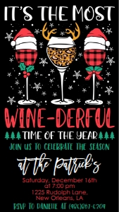 Christmas Party Winederful Text Invite: Christmas Party Winederful Invitation