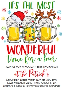 Christmas Party Beer Invitation: Christmas Party Beer