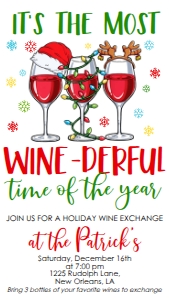 Christmas Party Winederful V2 Text Invite: Christmas Party Winederful Invitation V2