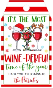 Christmas Party Winederful V2 Favor Tag: Christmas Party Winederful Invitation V2