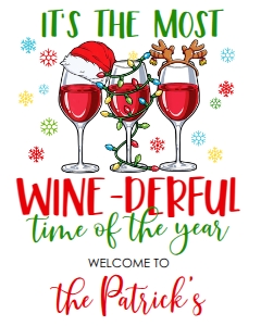 Christmas Party Winederful V2 Welcome Sign: Christmas Party Winederful Invitation V2