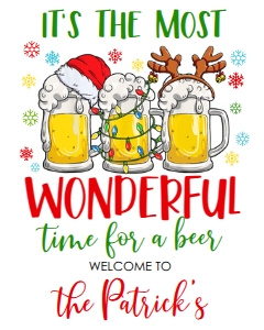 Christmas Party Beer Welcome Sign: Christmas Party Beer