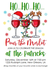 Christmas Party Merlot Invitation design preview