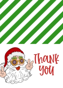Christmas Groovy Party Santa Thank You: Christmas Groovy Party Santa 7x5