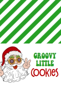 Christmas Groovy Party Santa Food Tent: Christmas Groovy Party Santa 7x5