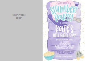 Birthday Slumber Party Sleeping Bag Photo Invite: Birthday Slumber Party Sleeping Bag Invite