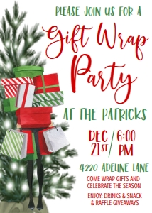 Christmas Gift Wrap Party Red Green design preview