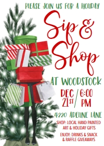 Christmas Sip and Shop packages Red Green design preview