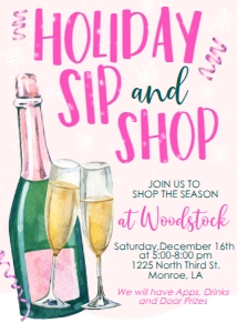 Christmas Sip and Shop Fizz Invitation: Christmas Sip and Shop Fizz Invitation