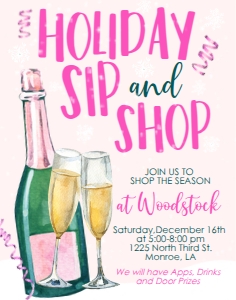 Christmas Sip and Shop Fizz Invitation 11x14: Christmas Sip and Shop Fizz Invitation