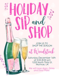 Christmas Sip and Shop Fizz Invitation 8.5x11: Christmas Sip and Shop Fizz Invitation