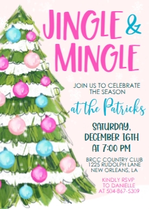 Christmas Party Jingle Mingle Tree Invitation design preview
