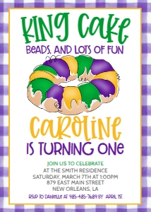 Birthday King Cake Purple Gingham design preview