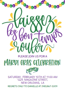 Mardi Gras Laissez Celebration Invite: Mardi Gras Laissez Celebration Invite