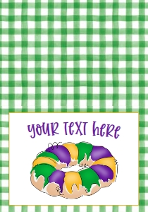 Birthday King Cake Green Gingham Food Tent: Birthday King Cake Green Gingham