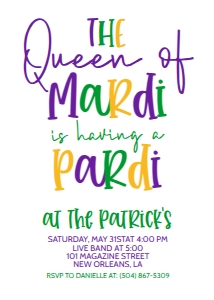 Mardi Gras Queen of Mardi simple: Mardi Gras Queen of Mardi simple