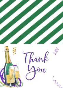 Mardi Gras Party Fizz the Season Glasses Thank You: Mardi Gras Party Champagne Laissez Invitation