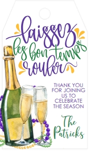 Mardi Gras Party Champagne Laissez Favor Tag: Mardi Gras Party Champagne Laissez Invitation
