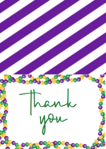 Mardi Gras Queen of Mardi Beads Thank You: Mardi Gras Queen of Mardi Beads
